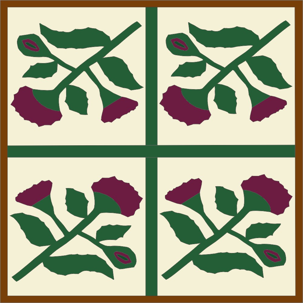 image of quilt block called Spring House Thistle